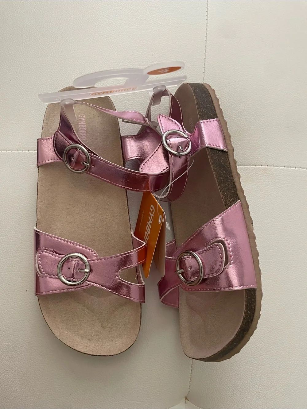 Gymboree Girl’s Pink Metallic Buckle Sandals - Kids Shoes
